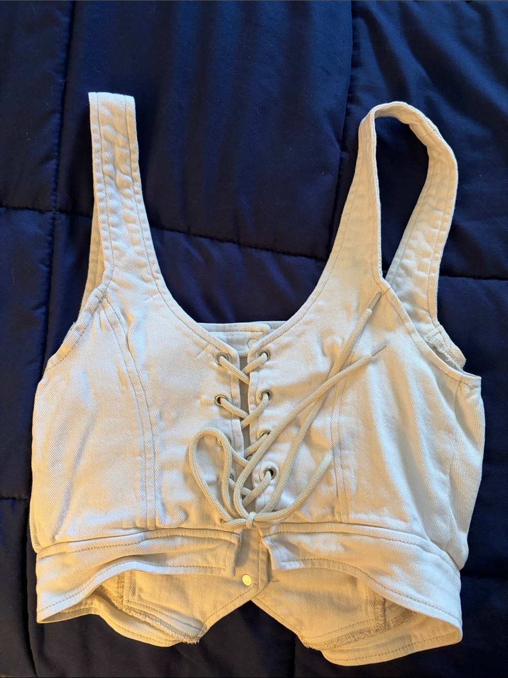 Cream Button-Front Tank Top - Picture 2 of 3